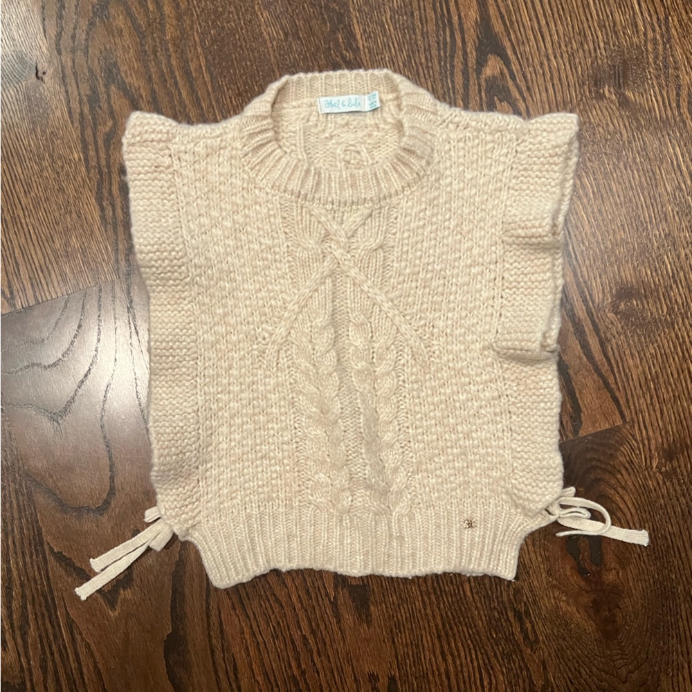 Hel & Lula Girls Cable Knit Sweater Vest - Size 10